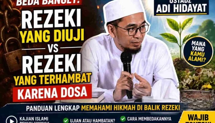 Ustadz Adi Hidayat Ungkap Cara Membedakan Rezeki yang Diuji dan Terhambat Karena Dosa, Ini Penjelasannya Menurut Al-Qur’an